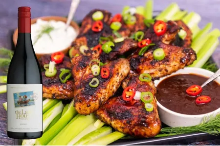 BBQ Bliss: Merlot Barbecue Wings & Shiraz 