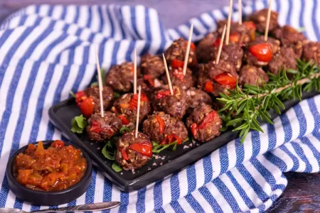 Rosemary Meatballs with Tomato & Rielsing Relish